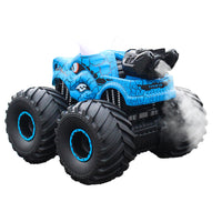 Dinosaur Toy Car RC Stunt Car 360 Degree Rolling Twister with Light Blue