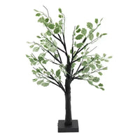 LED Green Leaf Tree Lamp Bedside Night Light Home Office Decor Black