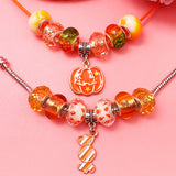 16 Pcs DIY Bracelet Kids Charm Bracelet Making Kit Beads Bracelet DIY Craft Orange