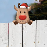 Christmas Fence Peeker Decoration Outdoor Garden Fence Signs Xmas Holiday Decor Style 5