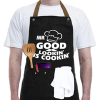 3 Pockets Cooking Apron Kitchen Letters Printed Adjustable Apron Style 4