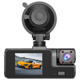 3 Channel Wi-Fi Dash Cam with Night Vision Front and Rear Dashcam