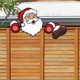 Christmas Outdoor Fence Peeker Xmas Garden Ornaments Decoration Style 1