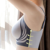 Wireless Push-Up Bra Lifting Anti-Sagging Seamless Bra Grey