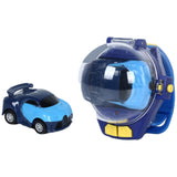 2.4GHz Remote Control Car Watch Toys Rechargeable Mini Racing Car Toy Blue