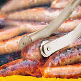 BBQ Sausage Turning Tongs Stainless Steel BBQ Grill Tong