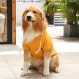 Winter Dog Hoodie Sweatshirts with Pockets Warm Dog Jumper Puppy Clothing Coat Shirt Yellow