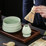 4Pcs Traditional Japanese Matcha Tea Set Tea Whisk Tools Green