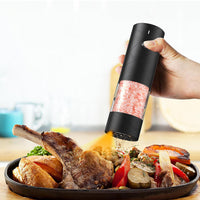 Electric Grinder for Salt Pepper Rechargeable Automatic Pepper Mill Shaker Black