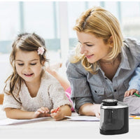 Electric Pencil Sharpener Automatic Fast Sharpener Battery Operated Black