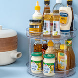 2-Tier Lazy Susan Turntable Spice Rack Cabinet Storage Tray Organizer for Kitchen Countertop