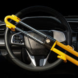 Antitheft Steering Wheel Lock Adjustable Car Security Lock with Keys for Vehicle Truck Yellow