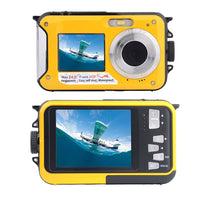 24MP Waterproof Digital Camera 1080P Underwater Camera for Snorkeling Yellow