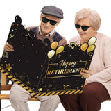 Large Retirement Greeting Card Guest Book Party Decorations Gold