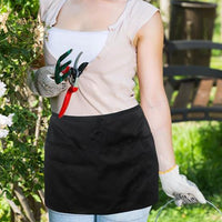 2Pcs Server Short Aprons with 3 Pockets Waterdrop Resistant Waist Apron for Waitress Waiter