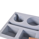 Couch Cup Holder Tray Handy Silicone Bamboo Couch Caddy with Rotatable Phone Holder Gray