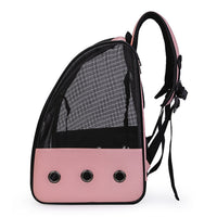 Travel Bird Carrier Clear Mesh Pet Backpack for Small Birds Kitty Puppy Pink