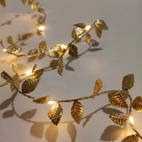 2M 20LEDs Golden Leaves String Lights Home Christmas Wedding Decor