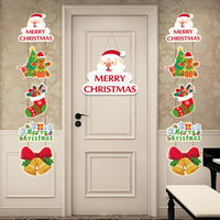 Christmas Hanging Party Decoration Set Porch Sign  Xmas Door Banner Style 2