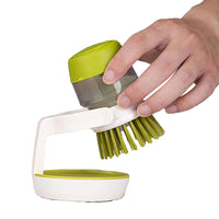 Multi-purpose Scrubbing Dish Brush with Soap Dispenser Cleaning Brush Kitchen Cleaning Tool Green