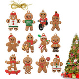 12Pcs Gingerbread Man Decoration Christmas Tree Hanging Pendants Style 2