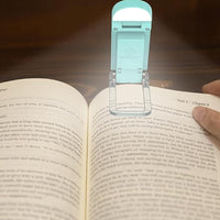 Rechargeable Reading Light with Timer Adjustable Clip-on Bookmark Light Blue