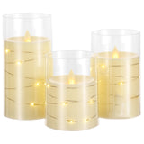 3Pcs LED Candles Battery Operated Fake Candles for Romantic Ambiance Home Decoration Beige