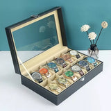 PU Leather Display Storage Box Watch Organizer Case Jewelry Showcase