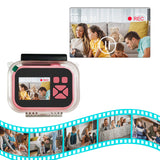 Kids Digital Camera Set Video Camera with Waterproof Case and Memory Card Pink