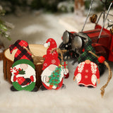 9Pcs Christmas Tree Decorations Gnomes Wooden Pendants Ornaments Style 1