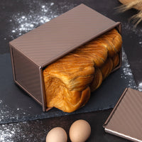 Non-stick Loaf Pan with Lid Carbon Steel Bread Mold for Toast Oven Baking Coffee