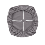 Set of 2Pcs Chair Seat Cushion Covers Water Resistant PU Leather Chair Pad Slipcover for Kitchen Dining Chair Grey