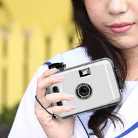 135Film Camera Retro Point-and-Shoot Camera with 12 Sheets 35mm Films Kids Toy White