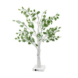 LED Green Leaf Tree Lamp Bedside Night Light Home Office Decor White