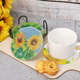 8Pcs Set Diamond Art Painting Coasters with Holder DIY Diamond Dot Cup Mats Style 3