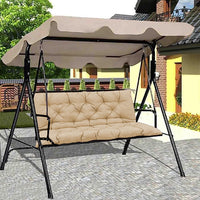 For 2-Seater Garden Seat Back Cushion Outdoor Swing Chair Bench Soft Padded Hammock Patio Camel