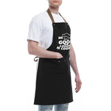 3 Pockets Cooking Apron Kitchen Letters Printed Adjustable Apron Style 4