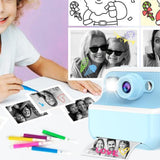 1080P Kids Instant Print Camera Dual Lens Digital Camera Christmas Birthday Presents Blue