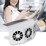 Solar Powered Auto Radiator Ventilation Fan Car Auto Window Air Vent Exhaust Fan White