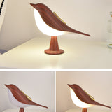 Touch Control Bedside Lamp Magpie LED Desk Lamp Reading Night Light Red Wood Color