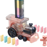 Automatic Domino Laying Train Set with 80Pcs Domino Blocks Pink