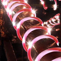 22M 200LED Solar Candy Cane Rope Light Garden Patio Deck Party Xmas Decorations White