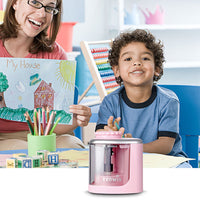 Electric Pencil Sharpener Automatic Fast Sharpener Battery Operated Pink