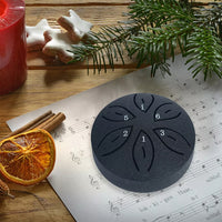 6-Note Rain Drum for Outside Garden Mini Steel Tongue Drum Instrument Black