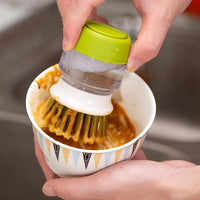 Multi-purpose Scrubbing Dish Brush with Soap Dispenser Cleaning Brush Kitchen Cleaning Tool Green