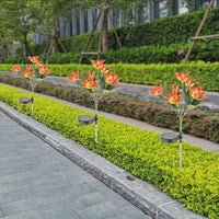 Solar 7-Head Orchid Lights Outdoor Garden Decorative Light Orange