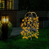 2Pcs Solar Firecracker Garden Lights DIY Outdoor Firework Landscape Lamp Christmas Party Decor Warm