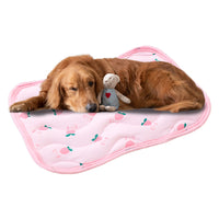 Pet Cooling Mat Breathable Ice Sleeping Pad for Cats Dogs Pink