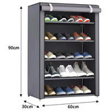 Shoes Rack with Cover Large Shoe Shelf Grey