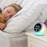 Multifunctional Kids Alarm Clock with Atmosphere Lights Bluetooth Speaker Nap Sleep Timer